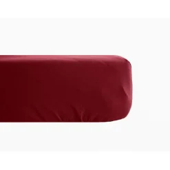 Drap housse percale pur coton peigné longues fibres 80 fils/cm² avec bonnet de 35 cm - Carmin - 180 x 200 cm bonnet de>Vent Du Sud Best