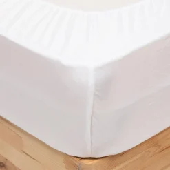 Drap housse Priscia blanc 160x200cm - Atmosphera>Atmosphera Créateur D'Intérieur Discount