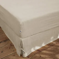 L'Effet Papillon Drap housse "Soline" toutes dimensions Lin lavé - Soline Sable - 180 x 200 cm bonnet de 30 cm* Drap Housse|Drap Housse