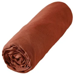 Drap housse "Soline" toutes dimensions Lin lavé - Soline Paprika - 160 x 200 cm bonnet de 30 cm>L'Effet Papillon Discount