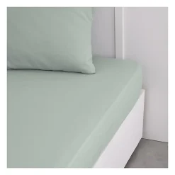 Todays Tools Drap housse TODAY Essential - 140 x 190 cm - 2 personnes - 100% Coton uni - Celadon* Drap Housse|Drap Housse