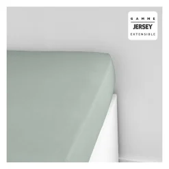 Todays Tools Drap housse TODAY Essential - 140 x 190+25 cm - 1 personne - 100% Coton jersey - Celadon* Drap Housse|Drap Housse