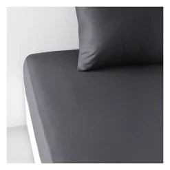 Todays Tools Drap housse TODAY Essential - 180 x 200+30 cm - 2 personnes - 100% Coton uni - Fusain* Drap Housse|Drap Housse