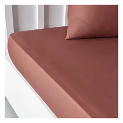 Todays Tools Drap housse TODAY Essential - 140 x 200+30 cm - 2 personnes - 100% Coton uni - Terracotta* Drap Housse|Drap Housse
