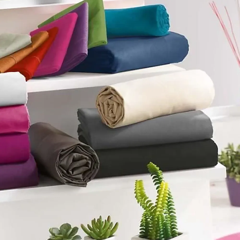 Univers Décor Drap housse toutes dimensions 100% Coton/57 fils/cm² - Orange - 180 x 200 cm* Drap Housse|Drap Housse