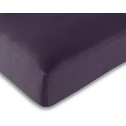 Drap housse toutes dimensions 100% Coton/57 fils/cm² - Prune - 140 x 190 cm>Univers Décor Hot