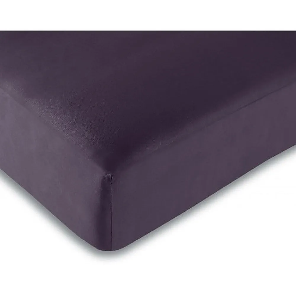 Drap housse toutes dimensions 100% Coton/57 fils/cm² - Prune - 140 x 190 cm>Univers Décor Hot