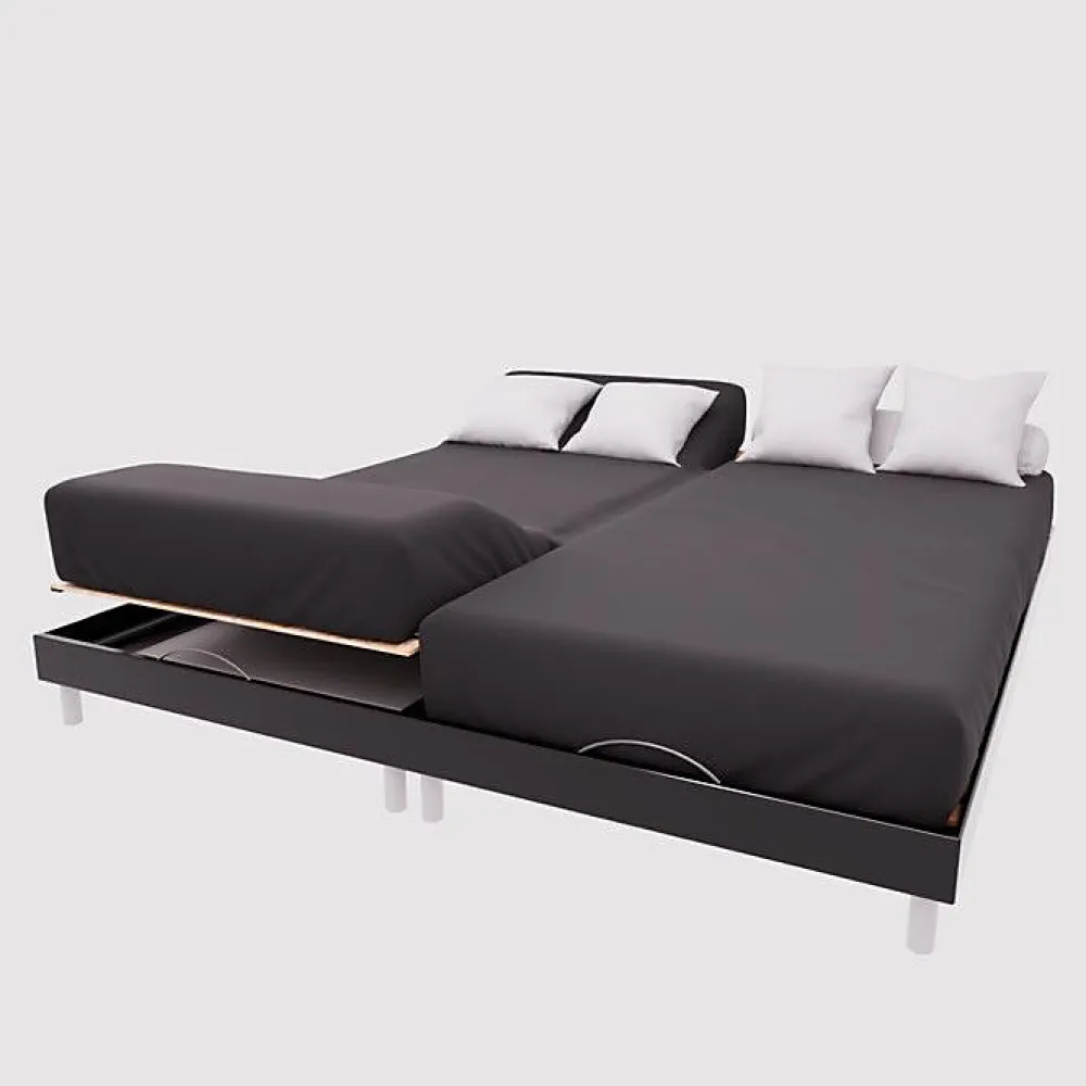 Soleil D'Ocre Drap housse TPR en coton 57 fils 2x80x200 cm UNI noir, par* Drap Housse|Drap Housse