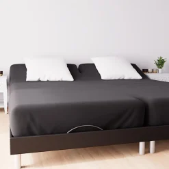 Soleil D'Ocre Drap housse TPR en coton 57 fils 2x80x200 cm UNI noir, par* Drap Housse|Drap Housse