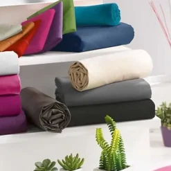 Univers Décor Drap housse Turquoise 200 x 200 cm / 100% coton / 57 fils/cm² "King size"* Drap Housse|Drap Housse