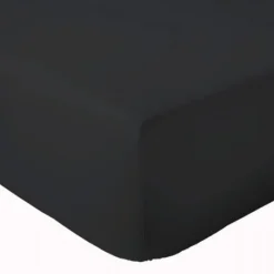 Drap Housse Uni bonnet 30 cm 100% Coton (180x190 cm - Noir)>Tradilinge Discount