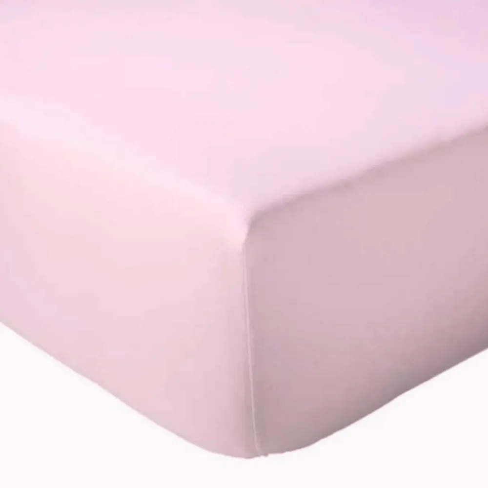 Drap Housse Uni bonnet 30 cm 100% Coton (90x190 cm - Rose Clair)>Tradilinge Online