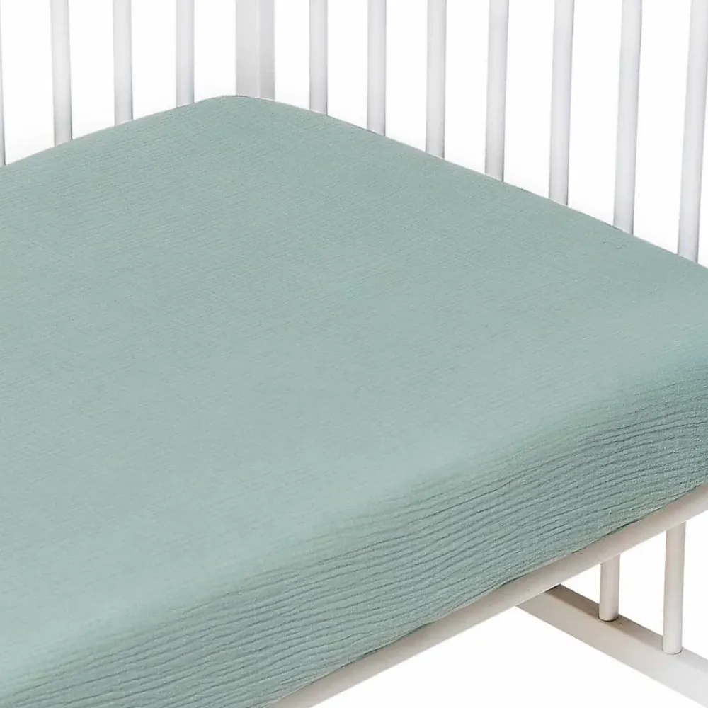 Sevira Kids Drap housse uni en gaze de coton* Drap Housse|Drap Housse