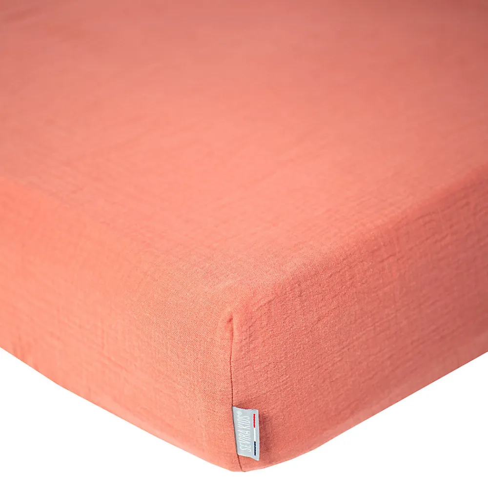 Drap housse uni en gaze de coton>Sevira Kids Best