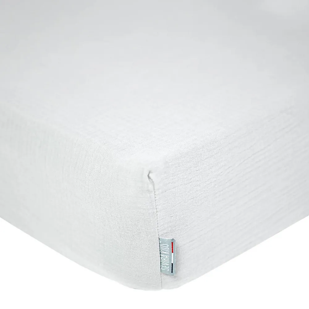 Drap housse uni en gaze de coton>Sevira Kids Online