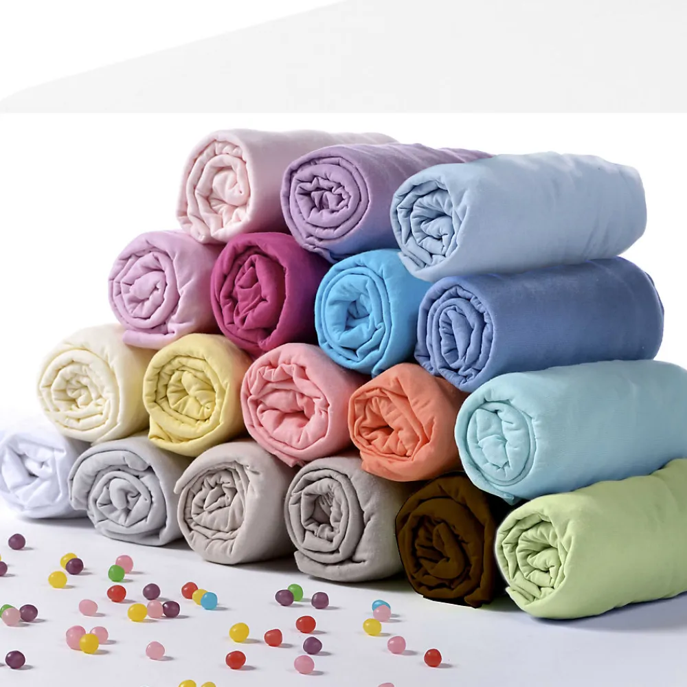 Drap housse uni en jersey (40x80 cm - Bleu ciel)>Domiva Discount
