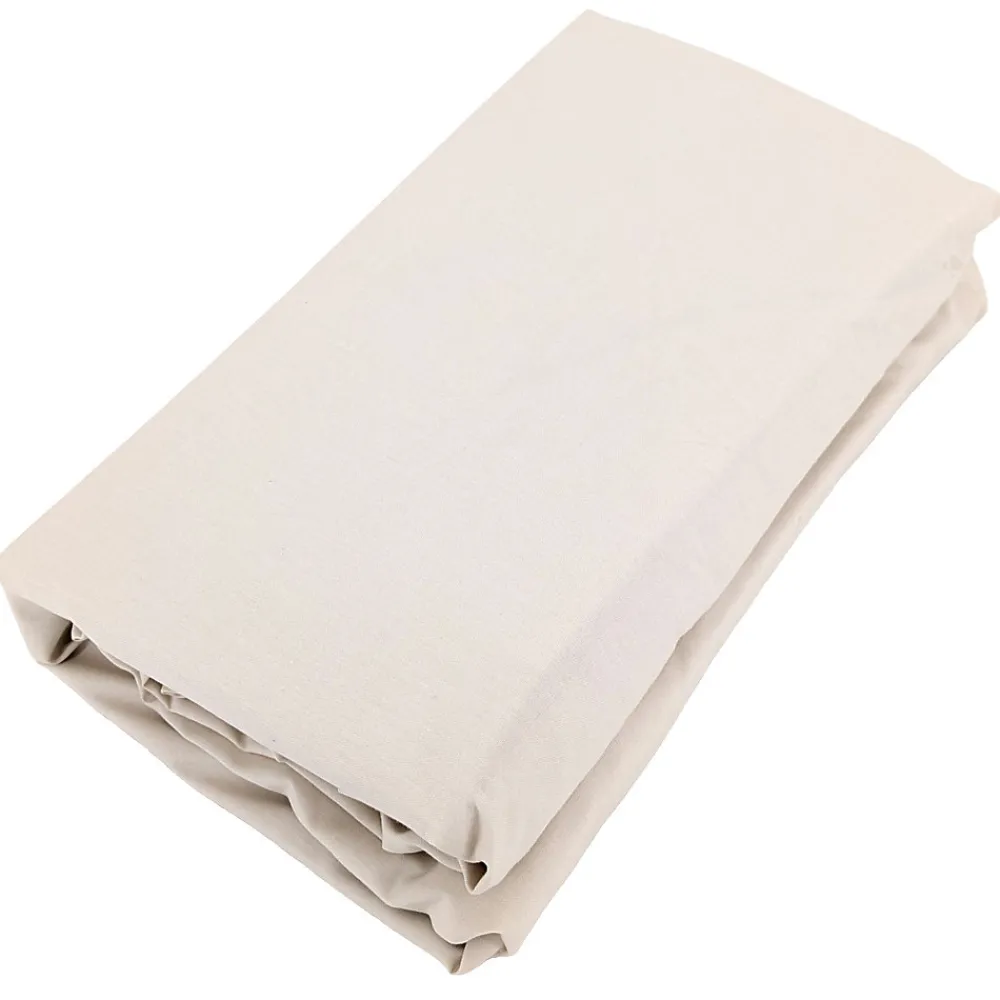 Drap housse uni 90x200 cm bonnet 35 cm percale de coton MANOIR blanc Naturel>Linnea Clearance