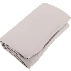 Linnea Drap housse uni 180x200 cm bonnet 35 cm percale de coton MANOIR beige Lin* Drap Housse|Drap Housse