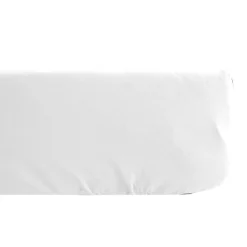Drap housse uni 140x190 cm bonnet 35 cm percale de coton MANOIR blanc Neige><noscript><img width=