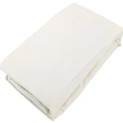 Linnea Drap housse uni 80x200 cm bonnet 35 cm percale de coton MANOIR Ivoire* Drap Housse|Drap Housse