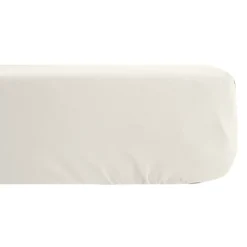 Linnea Drap housse uni 80x200 cm bonnet 35 cm percale de coton MANOIR Ivoire* Drap Housse|Drap Housse