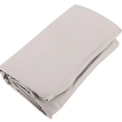 Drap housse uni 120x190 cm bonnet 35 cm percale de coton MANOIR beige Lin>Linnea Hot