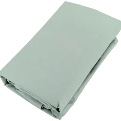 Drap housse uni 160x200 cm bonnet 35 cm percale de coton MANOIR vert Lichen>Linnea