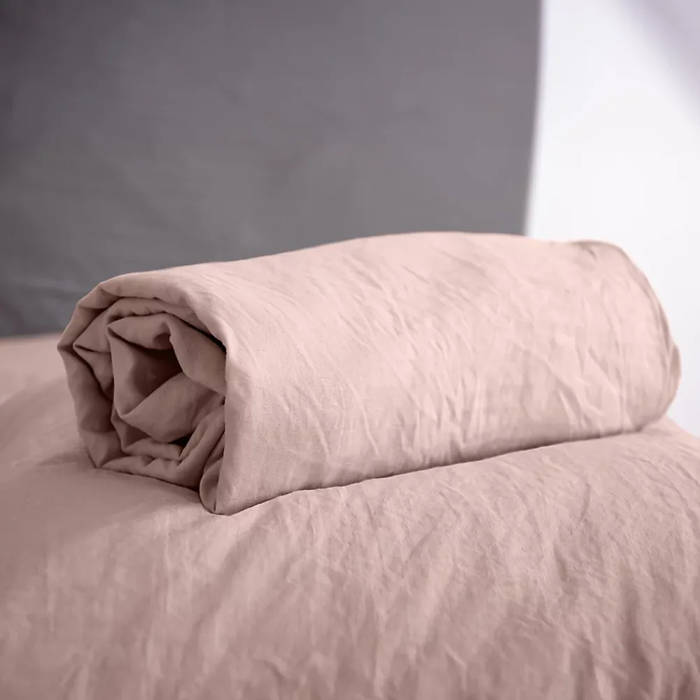 Linnea Drap housse uni 160x200 cm MILA 100% polyester micro lavée rose poudré* Drap Housse|Drap Housse