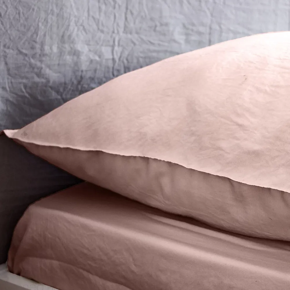 Linnea Drap housse uni 160x200 cm MILA 100% polyester micro lavée rose poudré* Drap Housse|Drap Housse