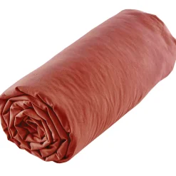 Linnea Drap housse uni 160x200 cm MILA polyester micro lavée rouge terracotta* Drap Housse|Drap Housse