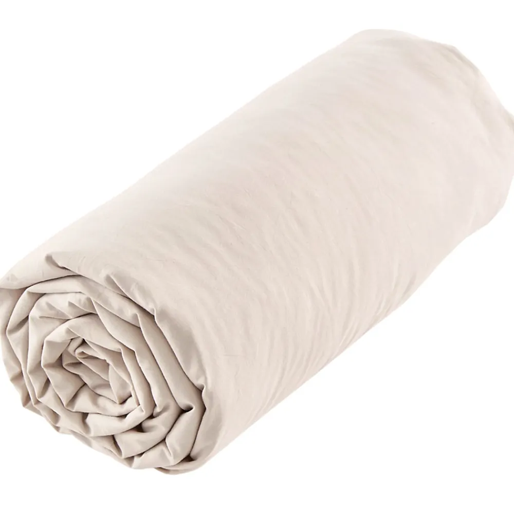 Drap housse uni 140x190 cm MILA polyester micro lavée marron sable>Linnea New