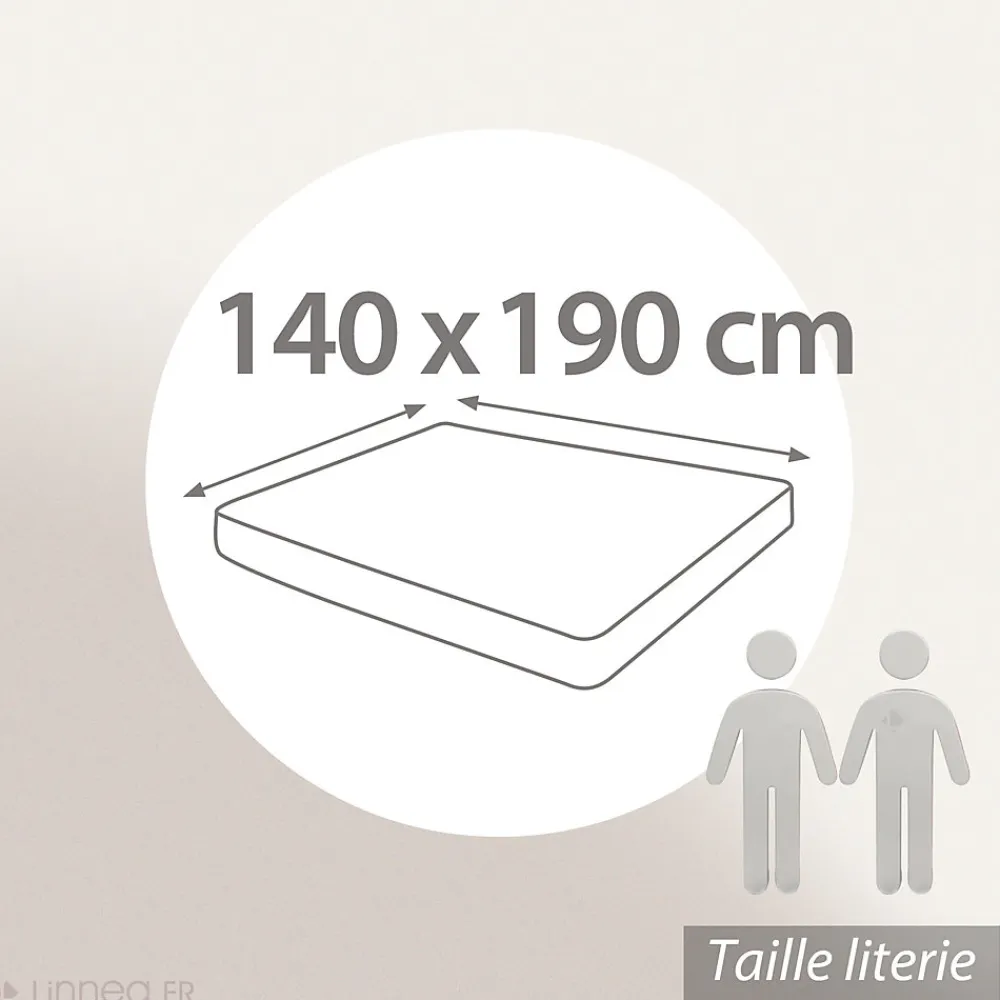 Drap housse uni 140x190 cm MILA polyester micro lavée marron sable>Linnea New