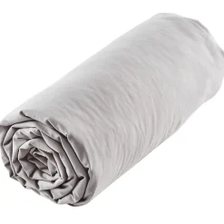 Drap housse uni 140x190 cm MILA 100% polyester micro lavée gris perle>Linnea Online
