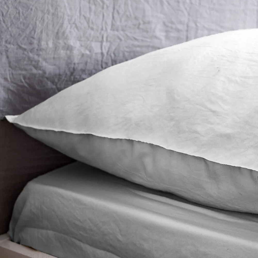Drap housse uni 140x190 cm MILA 100% polyester micro lavée gris perle>Linnea Online