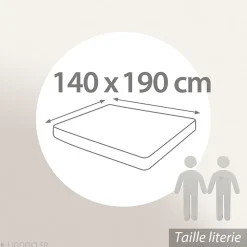 Linnea Drap housse uni 140x190 cm MILA polyester micro lavée gris anthracite* Drap Housse|Drap Housse