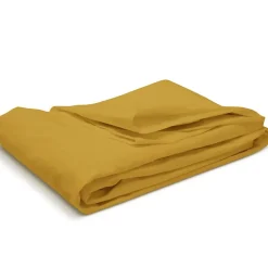 Bleu Calin Drap Housse uni 90x190cm PERCALE MOUTARDE* Drap Housse|Drap Housse