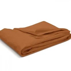 Drap Housse uni 180x200cm PERCALE TERRACOTTA><noscript><img width=