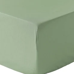 Drap housse 180x200 + 30 cm 100% Percale de Coton 80 fils Sauge>Housse De Rêve Best