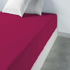 Housse De Rêve Drap housse 90x190 +35 cm 100% Coton 57 fils Cerise* Drap Housse|Drap Housse