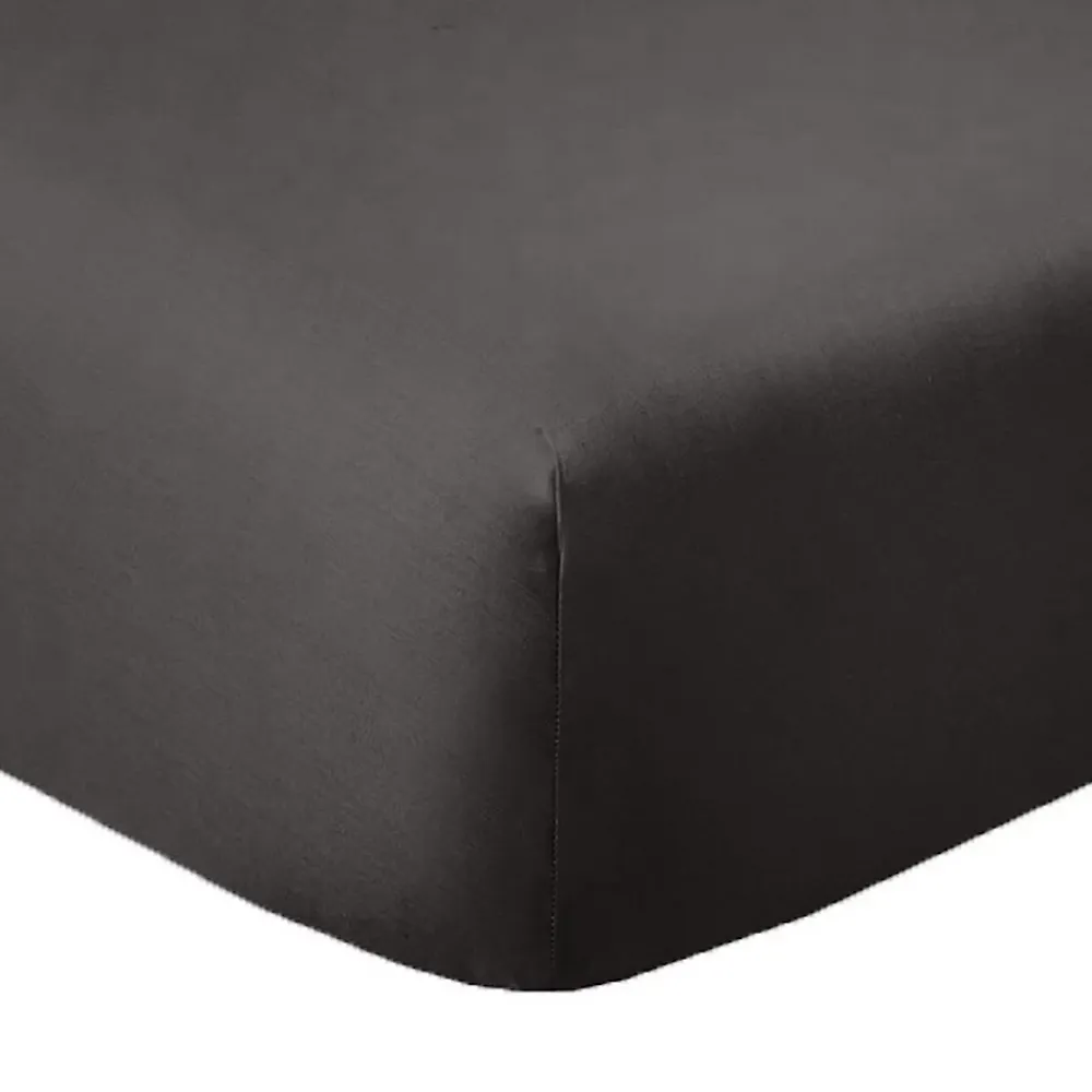 Housse De Rêve Drap housse 90x190 +35 cm Coton 57 fils Gris Foncé* Drap Housse|Drap Housse