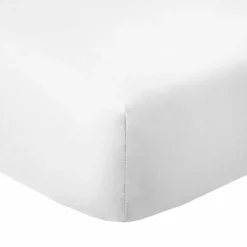 Drap housse 90x190 +35 cm Coton 57 fils Blanc>Housse De Rêve Sale