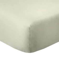 Drap housse 140x190 +35 cm Coton 57 fils Ivoire>Housse De Rêve Online