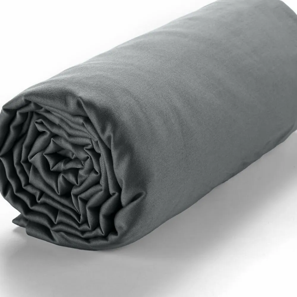 Housse De Rêve Drap housse 140x190 +30 cm satin de coton gris foncé* Drap Housse|Drap Housse