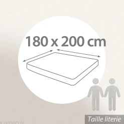 Drap housse 180x200 cm bonnet 40 cm percale de coton PASSION PERCALE bleu Cobalt><noscript><img width=
