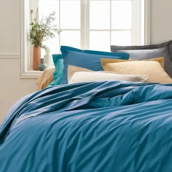 Linnea Drap housse 90x200 cm bonnet 40 cm percale de coton PASSION PERCALE bleu Cobalt* Drap Housse|Drap Housse