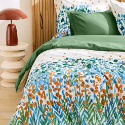 Drap housse 80x200 cm bonnet 30 coton ÉVASION Vert fougère>Linnea Hot