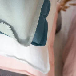 Drap housse 140x190 cm coton lavé LINO gris><noscript><img width=