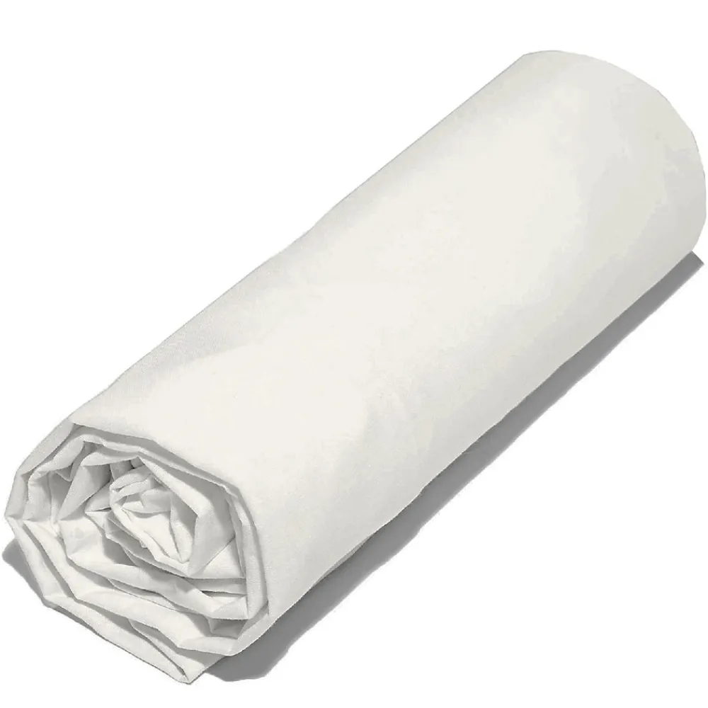 Drap housse 90x190 cm en 100% polyester microfibre LAGO écru bonnet 23 cm>Linnea Hot