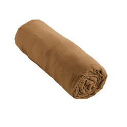 Drap housse 160x200 cm en Gaze de coton Camel><noscript><img width=