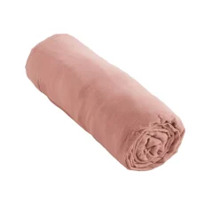 Housse De Rêve Drap housse 160x200 cm en Gaze de coton Rose* Drap Housse|Drap Housse